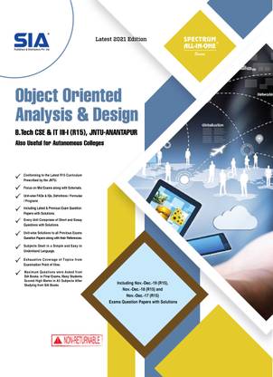 Object Oriented Analysis And Design, B.Tech III-Year I-Sem (CSE & IT) R15, JNTU-Anantapur, Latest 2021 Edition