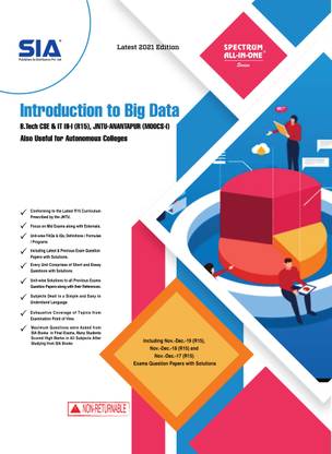 Introduction To Big Data, B.Tech III-Year I-Sem (CSE & IT) R15, JNTU-Anantapur, Latest 2021 Edition