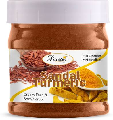 Luster Sandal Turmeric Face & Body Gel Scrub, Total Exfoliate & Cleanser Scrub