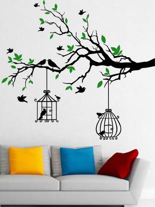 Trends on WALL 90 cm Bird Tree Home Self Adhesive Sticker