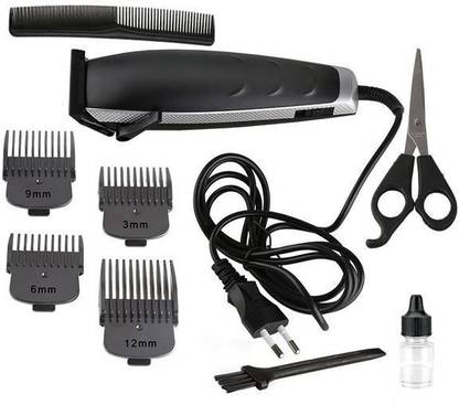 Kemei Heavy Duty Electric Wired Beard Trimmer Mustache Trimmer for Men Runtime: 120 min Trimmer for Men (Black) Trimmer 120 min  Runtime 4 Length Settings