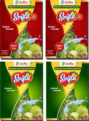 SRIFLA HERBAL POWDER for Indigestion Constipation Gas Trouble -Pack of 4 Boxes–10 Sachets in One Box