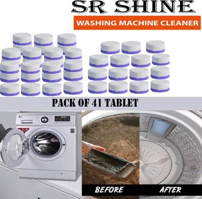 S R SHINE S R WASHING MACHINE TANK CLEANER TABLET PACK OF 41 (20gm) = 820gm Detergent Powder