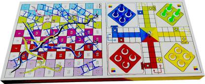 TRYTOKART Wooden 2 in 1 String Hockey And Ludo/ Snake & Ladders Board Game Air Hockey Board Game