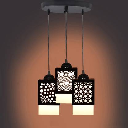 DecorVista 3 Light Creative Wooden Pendant Lamp for Room,Foyer,Hallway Ceiling Lamp Pendants Ceiling Lamp