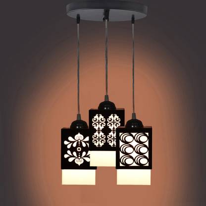 DecorVista 3 Light Creative Wooden Pendant Lamp for Room,Foyer,Hallway Ceiling Lamp Pendant Lamp Ceiling Lamp