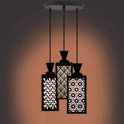 arjun enterprises 3 Light Creative Wooden Pendant Lamp for Room,Foyer,Hallway Ceiling Lamp(Black) Pendant Lamp Ceiling Lamp