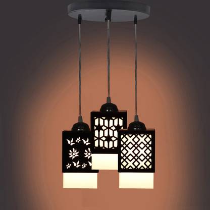 DecorVista 3 Light Creative Wooden Pendant Lamp for Room,Foyer,Hallway Ceiling Lamp Pendants Ceiling Lamp
