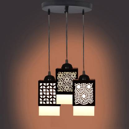 Shree Shyam 3 Light Creative Wooden Pendant Lamp for Room,Foyer,Hallway Ceiling Lamp Pendant Lamp Ceiling Lamp