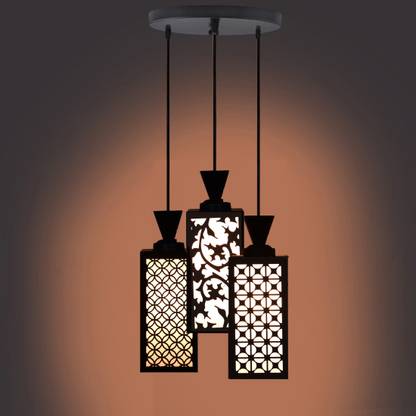 Vaishnav Traders 3 Light Creative Wooden Pendant Light Pendants Ceiling Lamp Pendants Ceiling Lamp