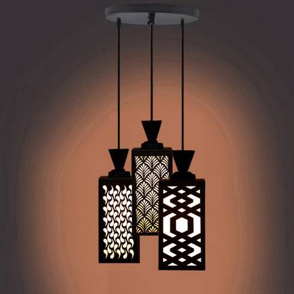 PPY 3 Light Creative Wooden Pendant Lamp for Room,Foyer,Hallway Ceiling Lamp(Black) Pendant Lamp Ceiling Lamp