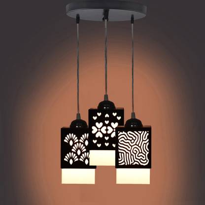 Vaishnav Traders 3 Light Creative Wooden Pendant Light Pendants Ceiling Lamp Pendants Ceiling Lamp