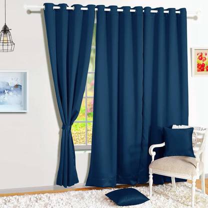 Parda Sansar 153 cm (5 ft) Window Satin Blackout Curtain (Pack Of 3)