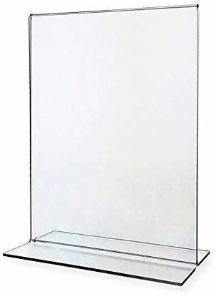 Rudrax 4 Compartments A6 Portrait splay | 5 Pack | Size: 4.0 X 6.0A6 Acrylic Double-Sided Stand Up Sign Display stand Acrylic Display Stand A6,Tent Card Paper Holder Holder Acrylic Signage,A6 Size Acrylic Photo Frame Stand 6X4 Inches