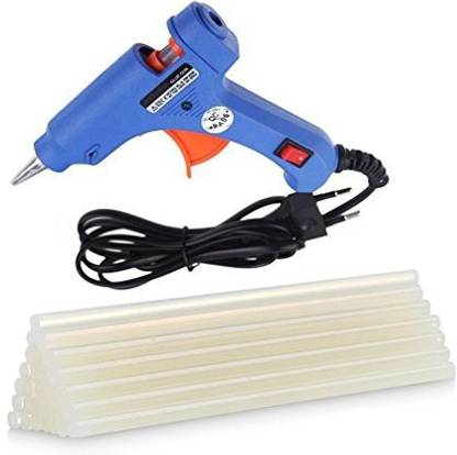 DST Plastic 20 W Xunlei Hot Melt Glue Gun 7 Mm with On/Off Switch and Indicator (Multicolor, 30 Glue Sticks) Standard Temperature Corded Glue Gun
