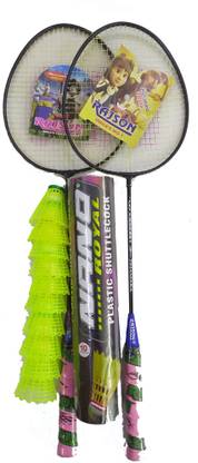 rajson Racket Dhamaka 2 Piece & Nano Plastic Shuttlecock 10 Piece Combo Pack Badminton Kit