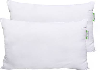 RECRON CERTIFIED Polyester Fibre Solid Sleeping Pillow Pack of 2