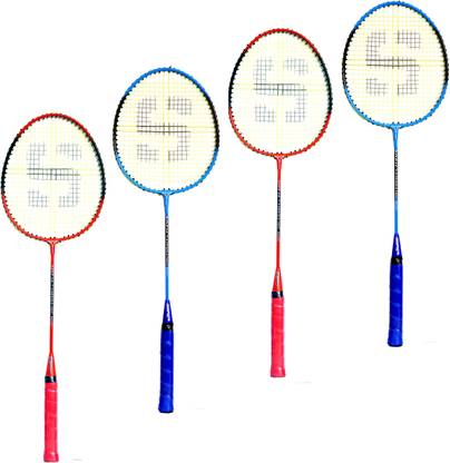 Shivgan Alluminum Badmintion Set Of 4 Racket Multiclours Multicolor ...