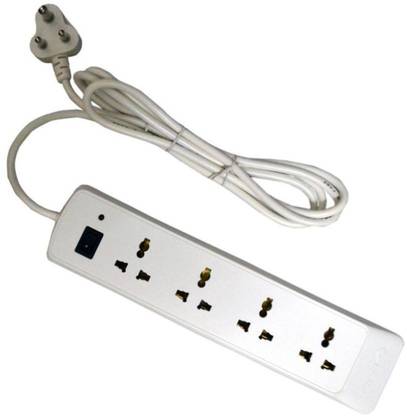 Galaxy Store Extension Cord Power Socket with 4 Port for Computer with 6 ft. Wire Protector Spike Strip Guard 4 Socket Extension Boards