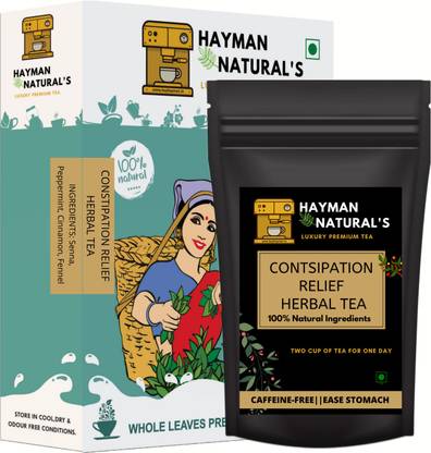 HAYMAN NATURAL'S Constipation Relief Herbal Tea (50g - 28 Cups) for Digestion Health, Relief Constipation Reduce Bloat, Caffeine-Free Herbal Tea Pouch