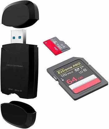 Tec Tavakkal Micro SD Card Reader,USB 3.0 2 Pack Dual Slot Flash Memory Card Adapter Hub for TF, SD, Micro SD, SDXC, SDHC, MMC, RS-MMC, Micro SDXC, Micro SDHC, UHS-I for Mac, PC, Laptop Card Reader S Card Reader