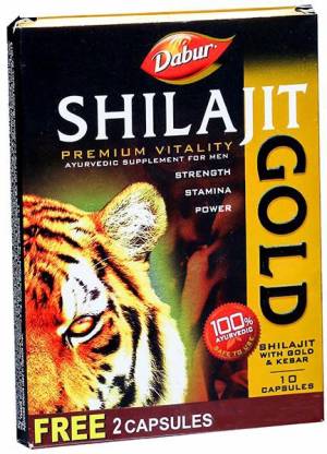 Dabur Shilajit Gold 10 Capsules with 2 capsules Price in India - Buy ...