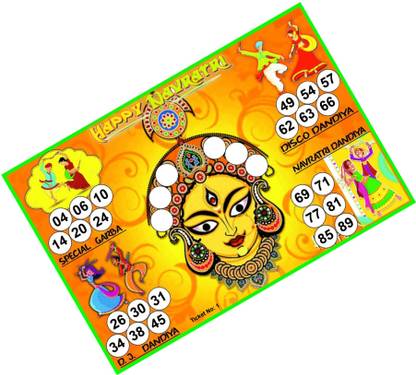 Tambola Tickets Navratri Theme (27 Cards , Printed on Hardsheet ) Board Game Accessories