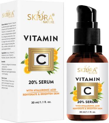 Skiura Vitamin C Serum with Hyaluronic Acid For Advance Skin Brightening, Anti Ageing, Anti Dark Circle, Fine Lines & Repair Sun Damage Skin, Total Face Serum