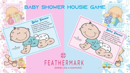 FEATHERMARK BABY SHOWER TAMBOLA HOUSIE TICKETS (100 TICKETS) Party & Fun Board Game