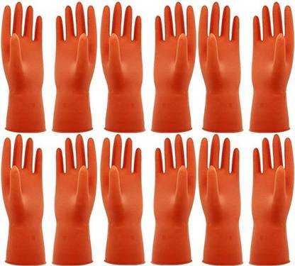 VAAMnational High Grade Quality Rubber Material Multi Use Reusable gardening and cleaning glove Hand Gloves Rubber set of 6 pair Reusable Paint Glove