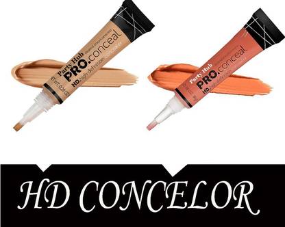 Party Hub Pro Conceal Hd Concealer (ORANGE + BEIGE+ 8 g PACK OF 2 Concealer