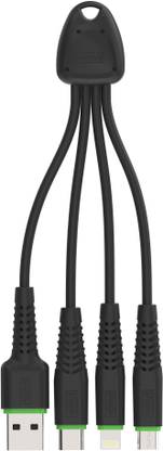 GM USB Type C Cable 0.15 m 3265 Cuba 3-In-1 Fast Charging Cable with Micro USB, Type-C And Lightning Connector with 2.4A Power And 15cm Cable.