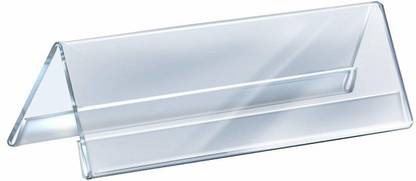 STASTORE 4 Compartments Acrylic Use For Business Conference, Reusable Table Place-Cards Holders for Wedding Restaurant and School (10 Inch -4 Pack) Acrylic Double Sided Display Option V-Shaped Desk Name Plate for Name Plate Display PACK OF 4