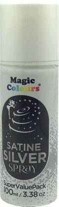 Magic Colours Spray Satin Silver Edible Food Color for Baking Cake ( 100 ml ) (Silver) Silver