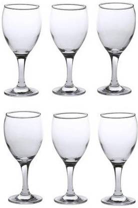 Everbuy (Pack of 6) Polycarbonate Material Clear Wine Glass Set for Mocktail Wine Drinks (150 ml) Glass Set Wine Glass