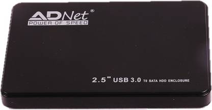 A.D NET POWER OF SPEED SATA Casing as 3.0 USB External Hard Drive enclosure (For Laptop Sata Hard Disk, Black) 2.5 inch Shock Resistant Hard Drive enclosure