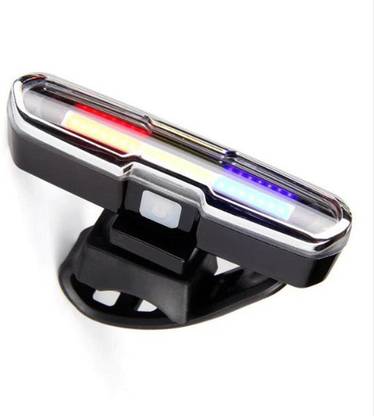 Dark Horse Bicycle New Tail Light 3 Color Red, Blue & White LED Light 6 Mode USB Rechargeable LED Rear Break Light