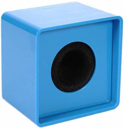 Syskonics Square Cube Shaped Interview Microphone Logo Flag Station Blue Microphone Logo Flag