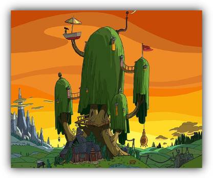 SKY DOT adventure time adventure time finn s house Non Slip Base Mousepad