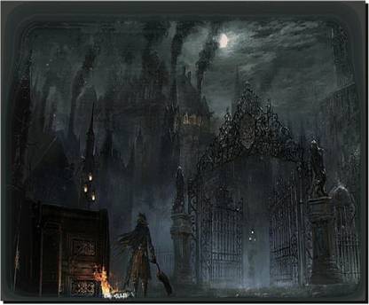 SKY DOT bloodborne video games Non Slip Base Mousepad