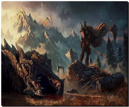 SKY DOT fantasy art artwork video games the elder scrolls v skyrim Mousepad