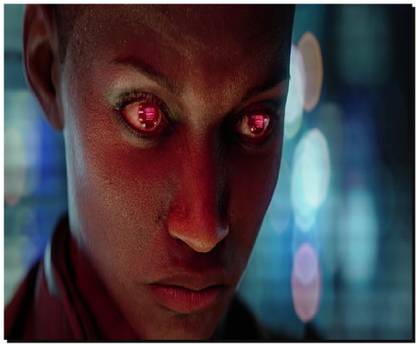 SKY DOT cyberpunk 2077 video games futuristic red eyes cyberpunk Non Slip Base Mousepad