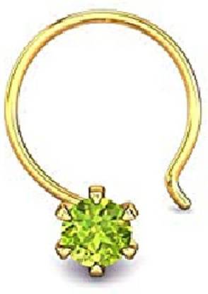CEYLONMINE Peridot Gold-plated Plated Stone Nose Ring