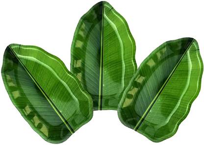 circlebits Green Banana Leaf Shape Plate small Dinner Plate