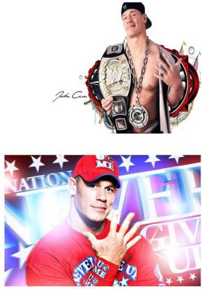 American Wrestler Wall Sticker Combo Posters|John Cena|Poster for Living Room/Fighting Club/Hostels|Wall Decor|Interior Decor Posters| Self Adhesive Sticker Poster Combo Posters Paper Print