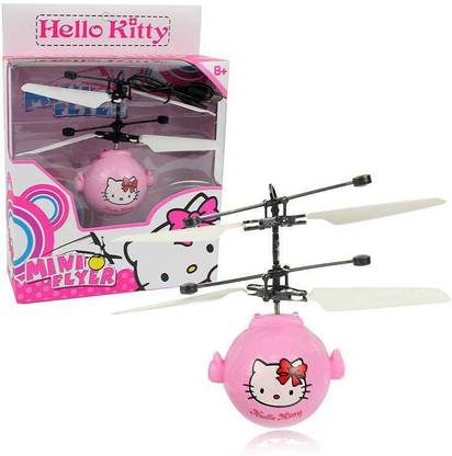Brighty Hello Kitty rechargeable hand sensor Helicopter , drone for girls and boys unbreakable body