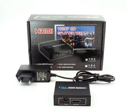 TERABYTE HDTV 1080P 3D Splitter version 1.4- 1 Input 2 Output HDMI Ports Supports 3D 4K x 2K 60/85HZ Full HD 1080P, Support two TV's or Multi Monitor Adapter at Same Time Media Streaming Device Media Streaming Device