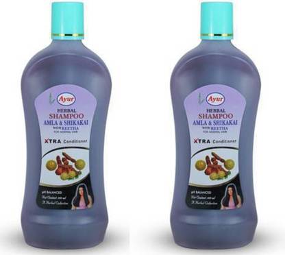 Ayur Herbal Shampoo Amla & Shikakai With Reetha (500 ml)x2