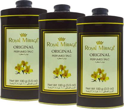 ROYAL MIRAGE Original Perfumed Talc, 100gm PACK OF 3