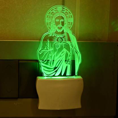 1st Time 3D Illusion Blessing Jesus Christ LED Night Lamp Night Lamp